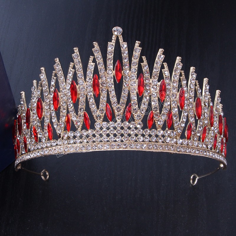 Fashion Sky Blue Crystal Crown Tiara le donne Wedding Party Luxury Elegant Bridal Crown Hair Dress Jewelry