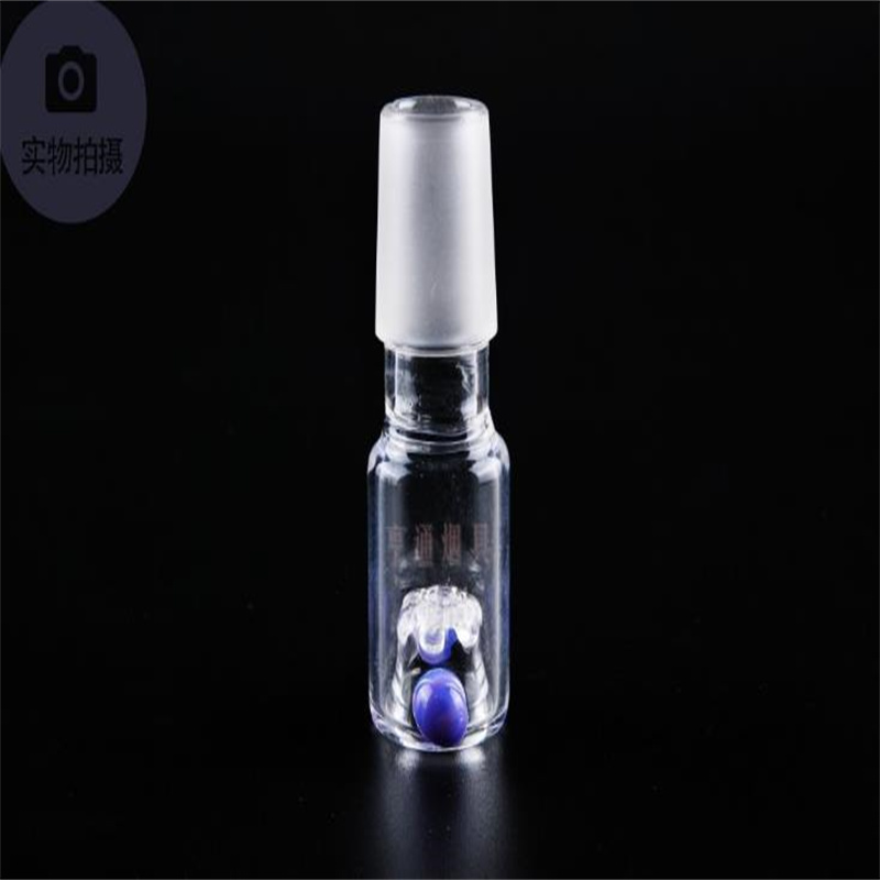 Glass Pipes Smoking Manufacture Hand-blown hookah Purple embellished glass cigarette accessories stopper