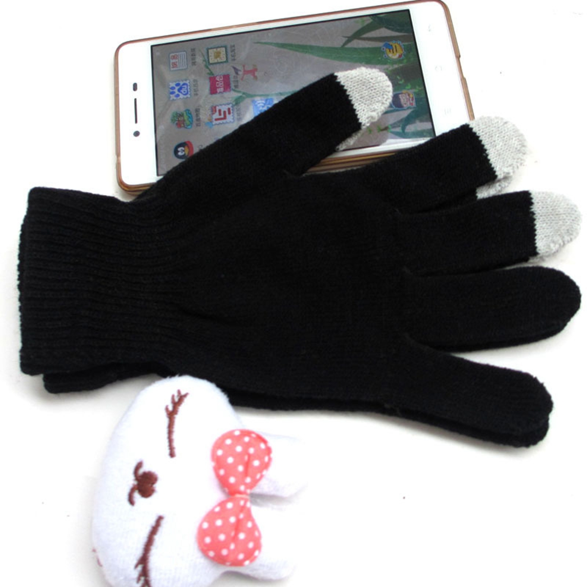 Winter Touch Screen Warm Gloves For Student stickade handskar