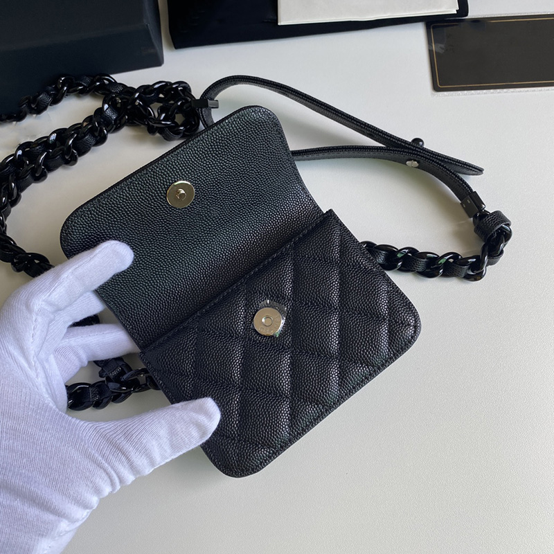 2023 Belt Bag leather Letter Bumbag MINI FLAP BAGs Men Women CrossBody Designer Shoulder Waist purse pocket Handbags size 12.5cm