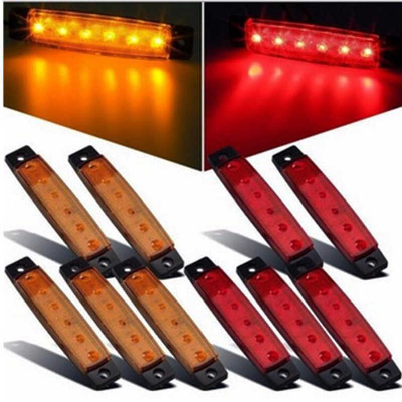 Nieuwe 6 LED Truck Side Light Geel Wit Rood Marker Lamp Low Power Waterdichte Side Lights Veiligheid Rijden Lampen 24V