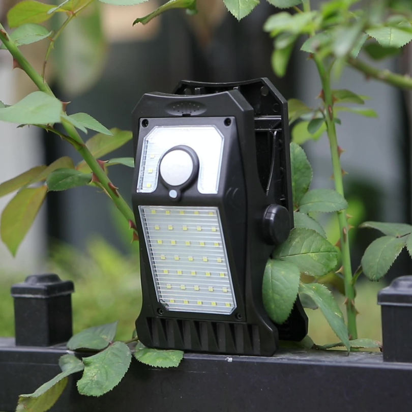 45LELSS Solar Lights Solar Clip Motion Sensor Lights 3 أوضاع 3 طرق تصاعد IP65 مصباح أمان لاسلكي مقاوم للماء للسياج ، سطح السفينة ، الجدار ، المرآب ، الفناء