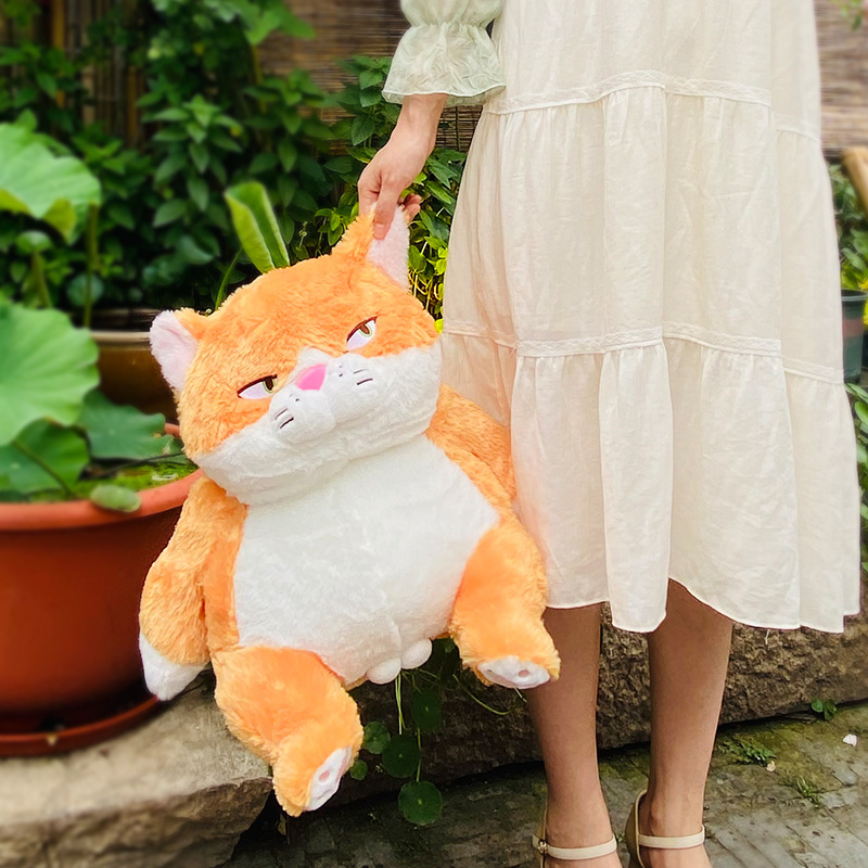 42CM Lovely Cute Orange Cats Plush Toy Kawaii Fat Cat Kitten Stuffed Soft Animal Doll Round Pillow Sofa Cushion Kids Gift