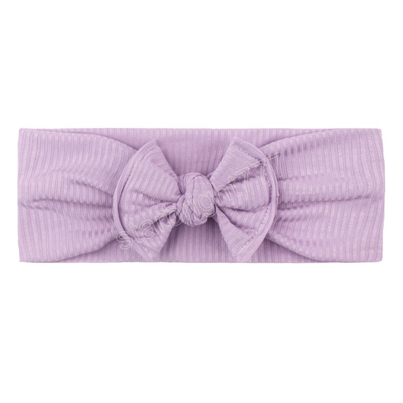 Baby flickor bred nylon hårband 12 färger bowknot elastisk pannband fast färg bågar huvudbonader nyfödda spädbarnstillbehör