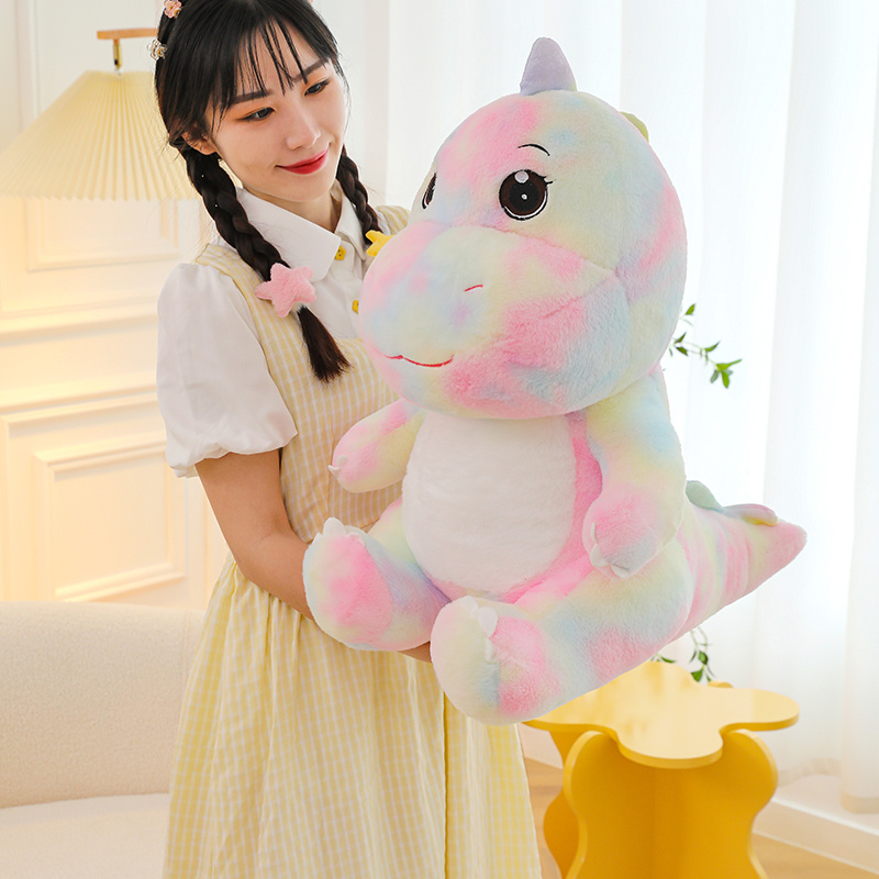 Hot 40cm/60cm Kawaii Rainbow Dinosaur Stuffed Animal Plush Toy Doll Pillow Comfortable Soft Children Baby Lovely Birthday Gifts
