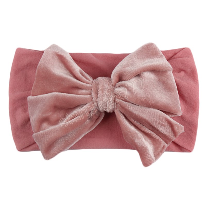 11 kolorów szerokie boczne elastyczne opaska na głowę moda ręcznie robiona opaska do włosów Bowknot Złote Velvet Big Bows Neake Akcesoria