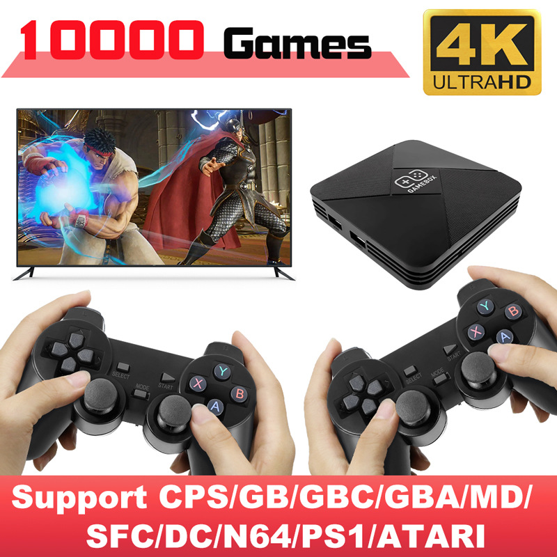 Game Box G5 Home Video Game Console Dual System 4K HD Built-in 16GB 50000 Games Wireless Dual Joystick 50 Simulators for PSP N64