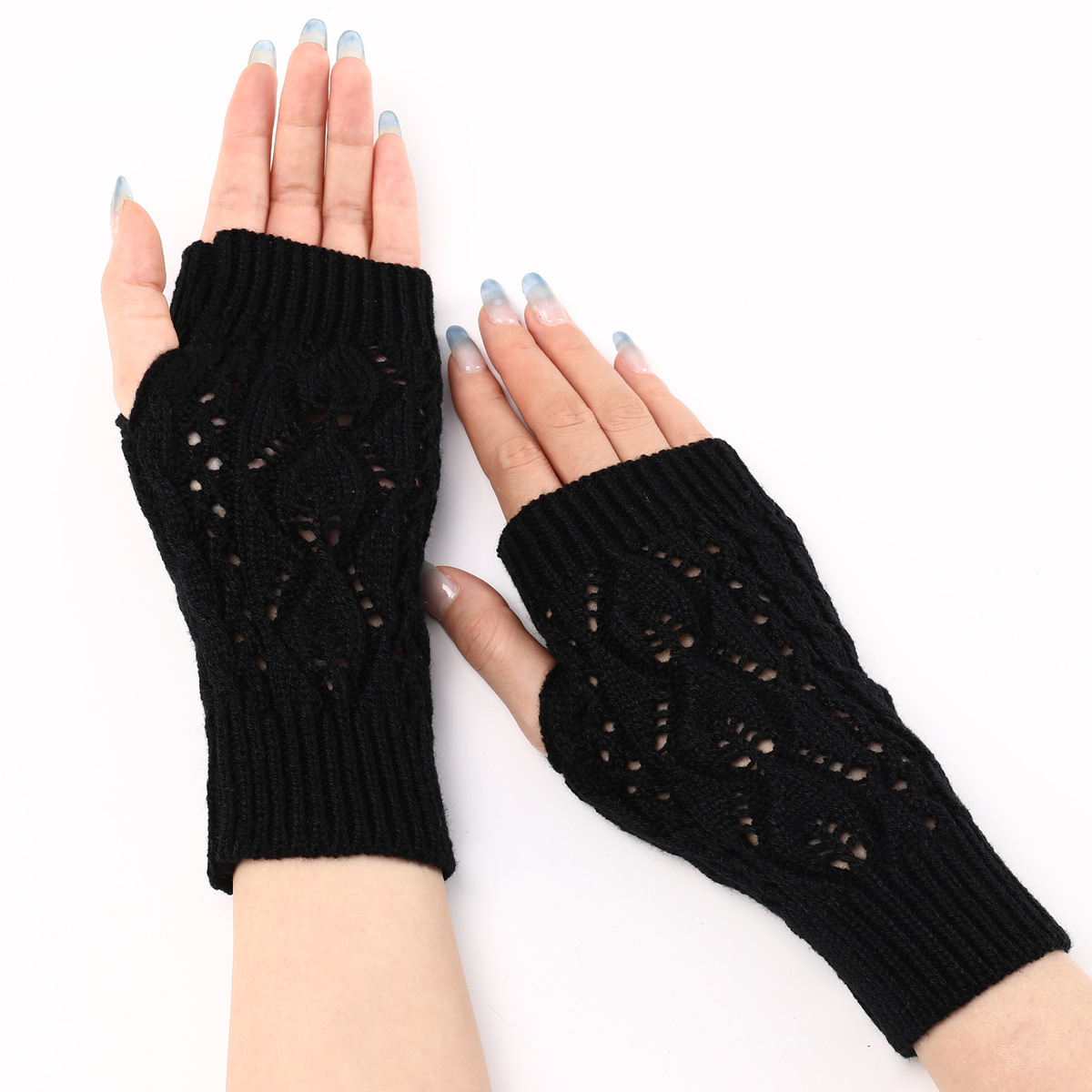 9 Paar fingerlose Stretch-warme Handschuhe für den Winter, gestrickt, bequem, für Damen, Arm, Häkeln, Kleidung, Geschenke