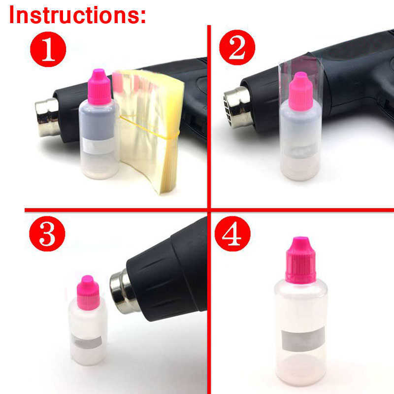 PVC Heat Shrink Wrap Tube for 5ml 10ml 15ml 20ml 30ml 50ml Plastic dropper bottle Clear Film Seal MJ20