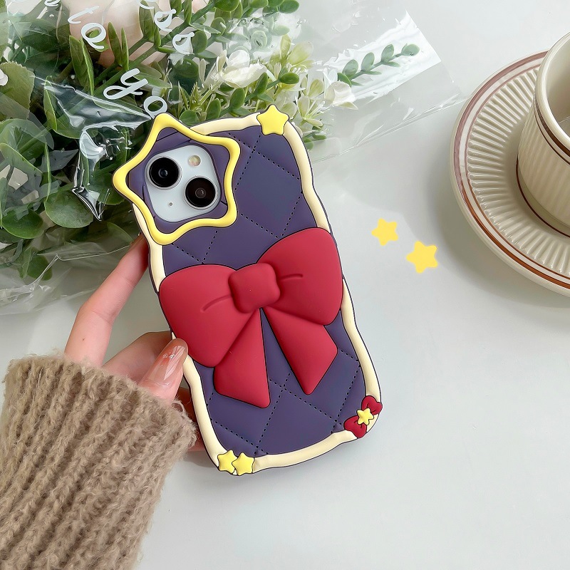 Atacado grátis DHL Japan Anime popular Star Red Bowknot 3D Phone case Para iphone 14 13 12 Pro MAX i11 13pro 14pro luxo Silicone Cute Soft Cover