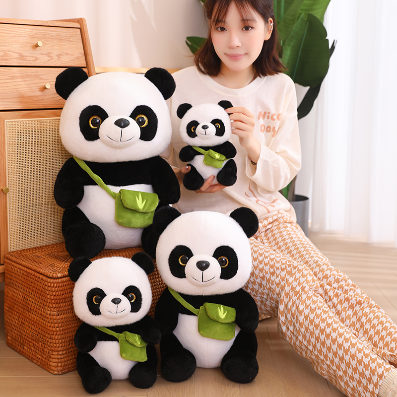 Hot 20-45CM Cute Panda Plush Toy Kawaii with Bag Animal Cartoon Stuffed Pillow Cute Home Bed Decor Girl Child Birthday Gift
