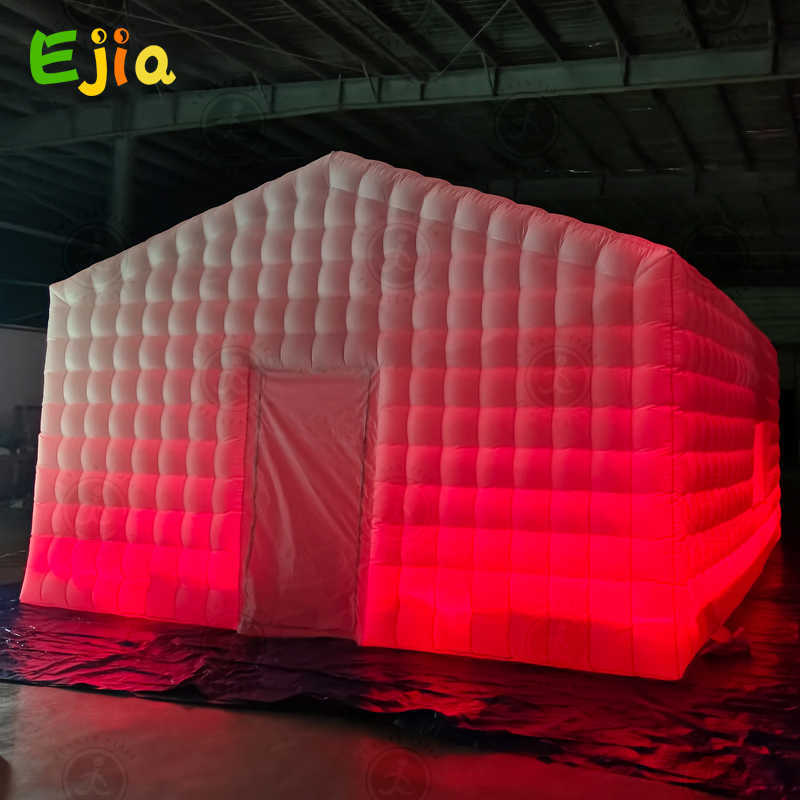Коммерческий белый 18/20/13 футов портативный светодиодный светодиодный RGB Lighting Mobile Night Club палатка надувное надувное ночное клуб для вечеринки кубика.