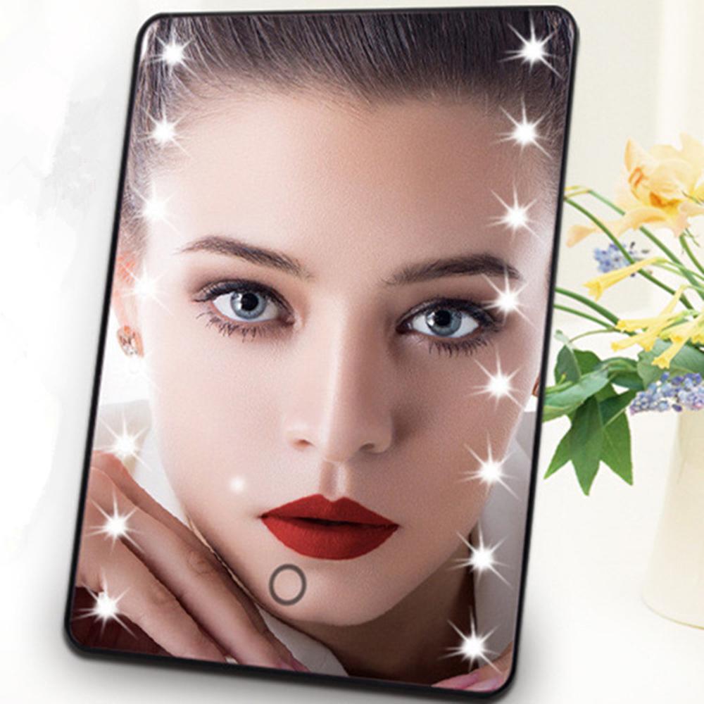 Miroirs Miroir de maquillage TY270 avec miroir cosmétique LED avec variateur tactile support à piles pour salle de bain de table Travelpc