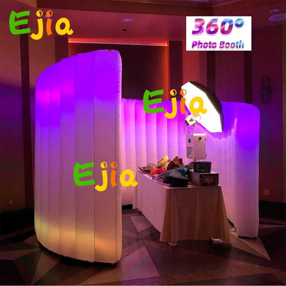 360 Photo Booth Enclosure Backdrop Portable LED RGB Party Inflatable Photo Booth For Party Rental