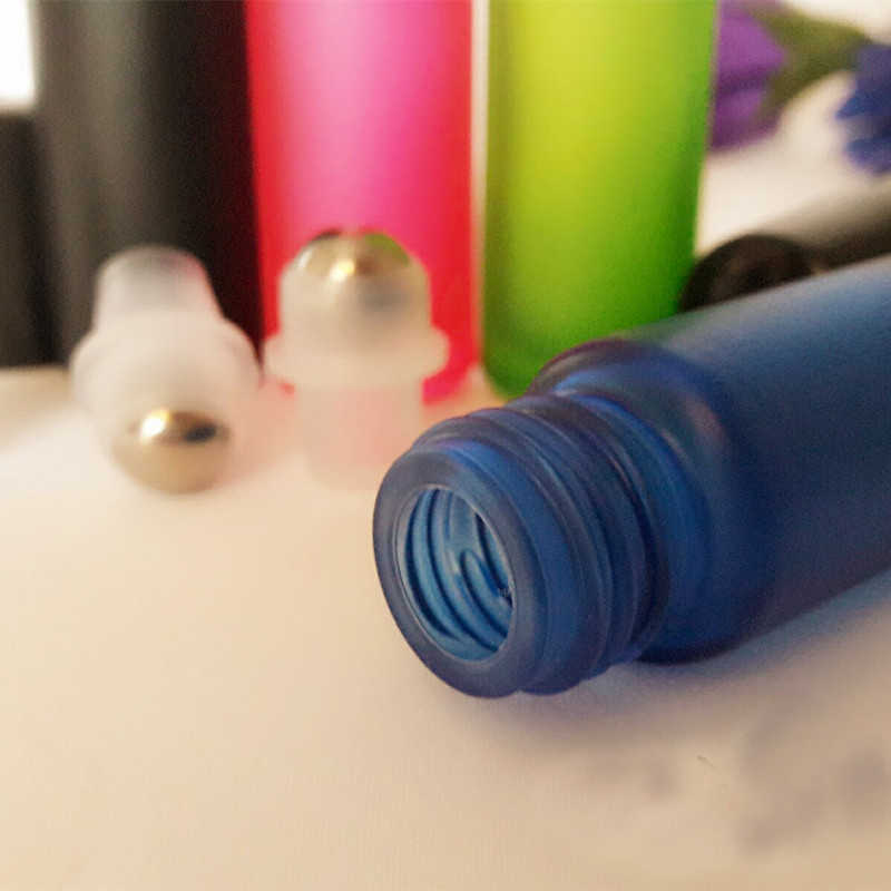 1/5/10ml Fiala di profumo di olio essenziale di vetro spesso portatile Flacone da viaggio riutilizzabile glassato colorato Roller Ball G38B