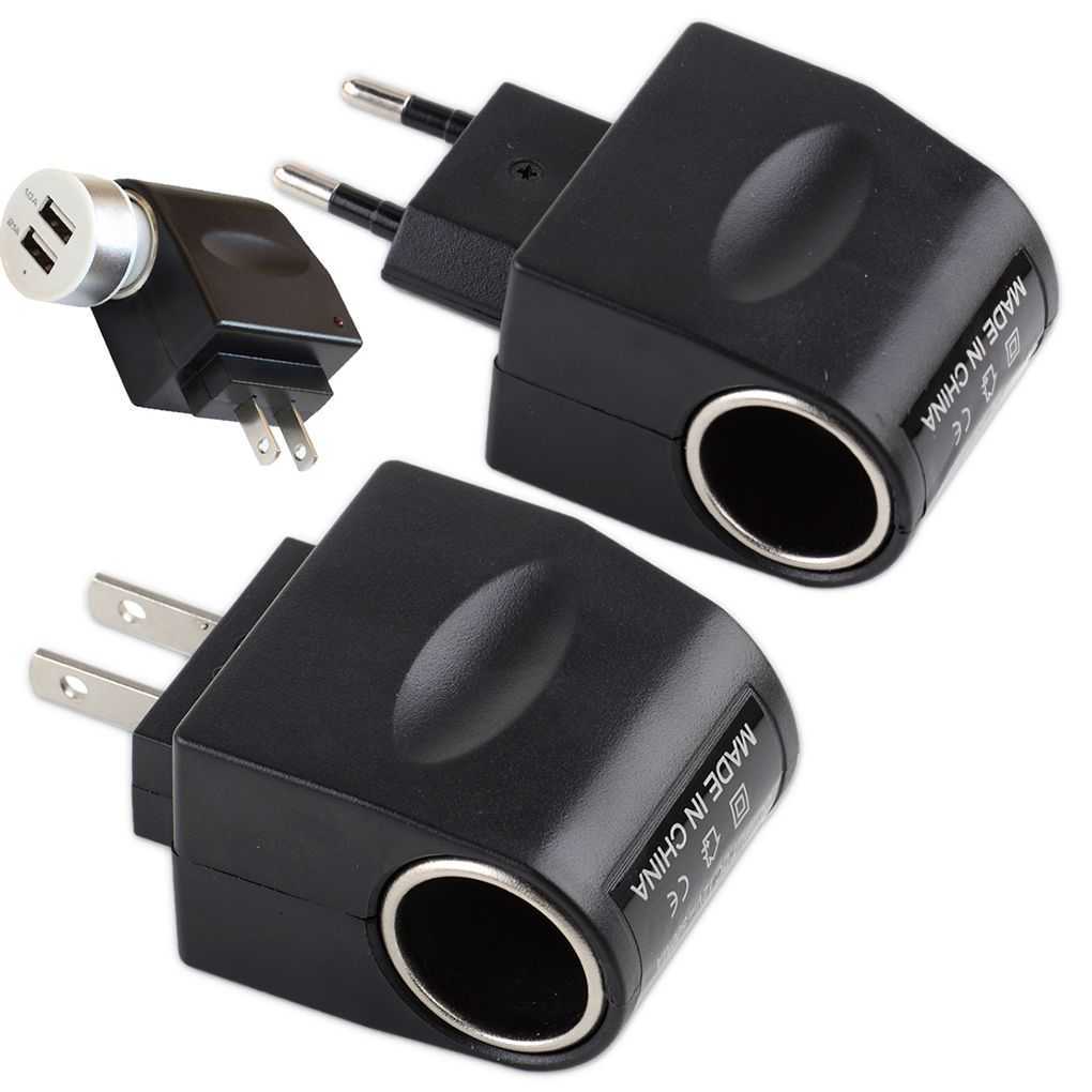 Ny AC -adapter med biluttag Auto Charger EU Plug 220V AC till 12V DC Användning för bilelektroniska enheter Kraftkonvertering