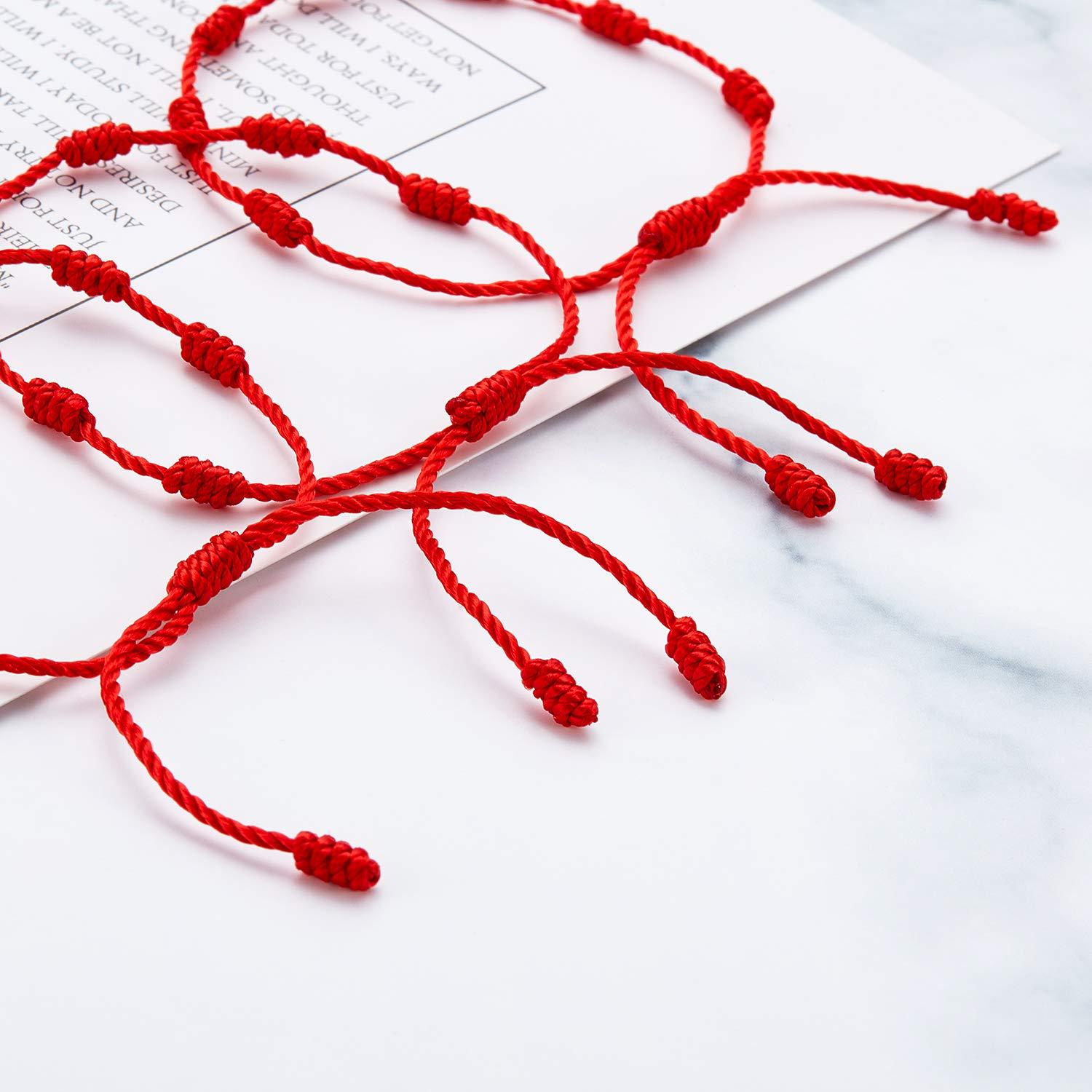 7 Knots Red String Bracelet Good Luck Amulet Friendship bracelet