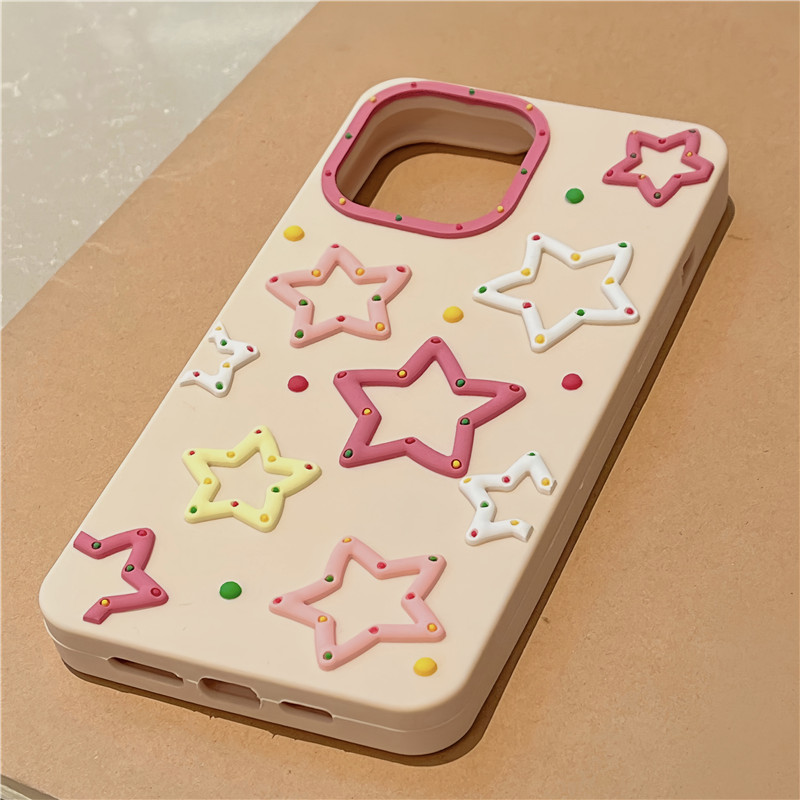 free DHL wholesale Luxury Pop Cartoon Pentagonal star Pink Phone Case For iphone 14 13 12 i11 Pro XS Max XR X 13pro Soft Silicone Protection Cover