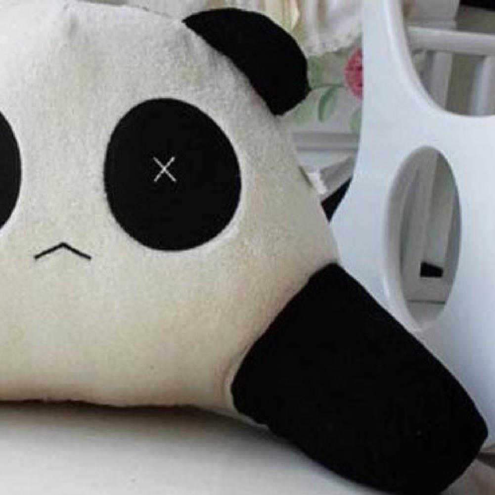 New Headrest Pillow Breathable Comfortable PP Cotton Cute Panda Shape Car Seat Plush Lumbar Pillow for Car car cushion