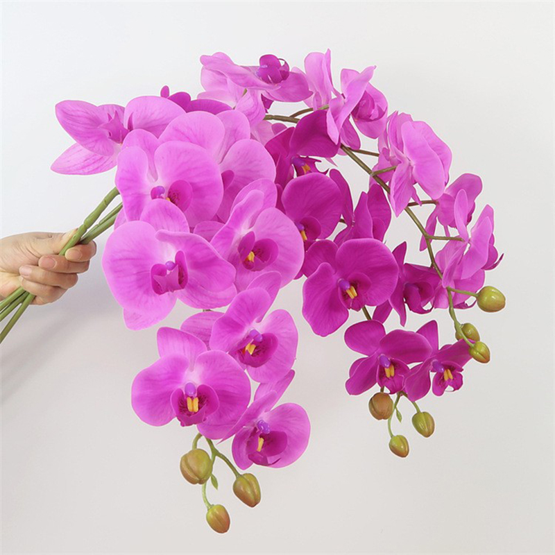 9 Heads 98cm Artificial Butterfly Orchid Flowers Fake Moth Orchids Flowers for Wedding Christmas Festival Home Decor