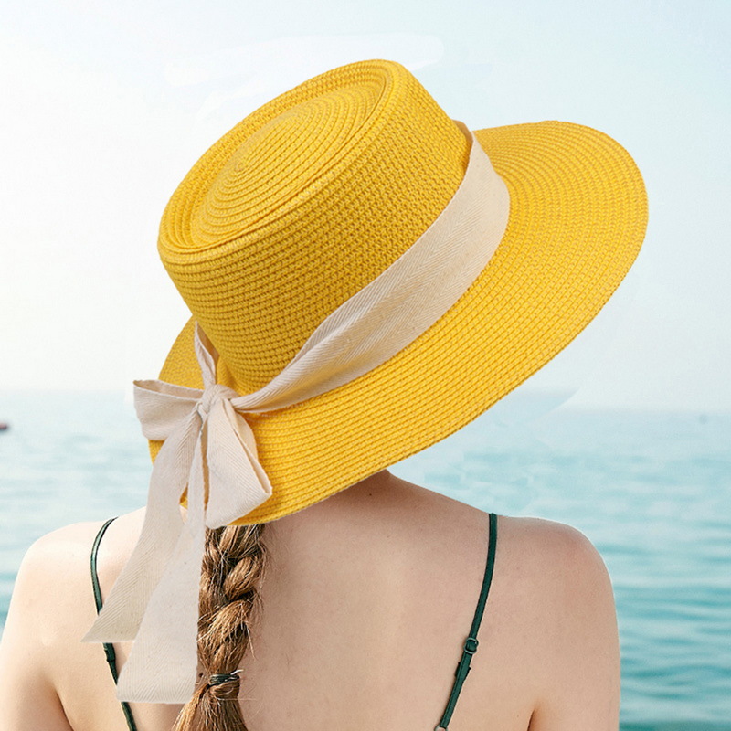 2023 Été Chapeau De Paille Femmes Plage Ombre Chapeaux Femme Pliable Protection Solaire Cap En Plein Air Voyage Vacances Casual Caps Sunhat Sunhats 17 couleurs