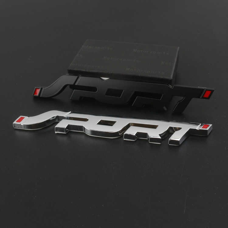 Novos acessórios para carros adesivo estilo metal 3D cromo preto auto carro tronco corrida esporte palavra letra emblema crachá adesivo decalque
