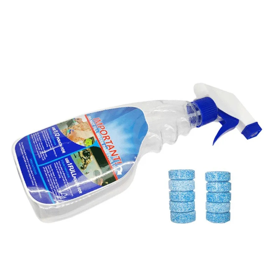 En gros voiture pare-brise verre laveuse nettoyage Spray élimination de l'échelle décontamination effervescent tablette nettoyant ensemble bouteille