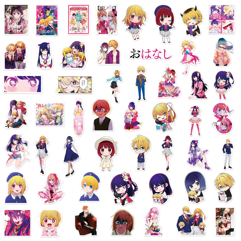 50 stks Japanse Anime OSHI NO KO stickers Hoshino Rubii Hoshino Ai Graffiti Kids Speelgoed Skateboard auto Motorfiets Fiets sticker Decals Groothandel