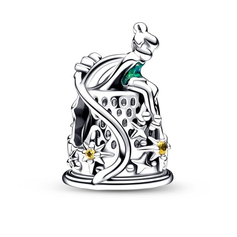 يناسب سوار Pandora Sterling الفضة كرتون الأميرة روبوت روبوت الماوس حبات التدوير سحر لسلسلة سحر الأفعى الأوروبية أزياء DIY المجوهرات بالجملة