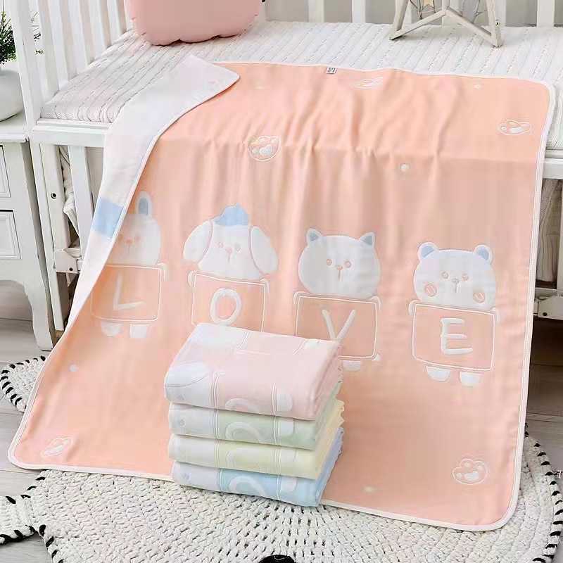 Milk Cotton 5-layer Fine Yarn Soft Jacquard Children's Towel Newborn Delivery Room Cover Class a Baby Bath Towel