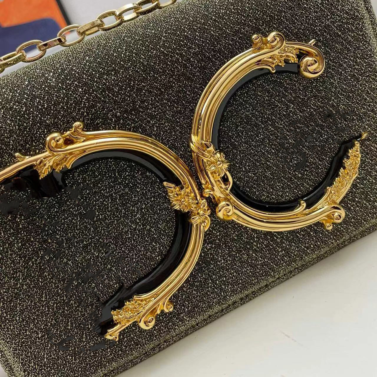 5A Espejo Calidad D Bolso de hombro Mujer Bolsos con solapa de embrague Bolso de mano de lujo para mujer Bolsos de cuero genuino real Bolso de mensajero con cadena Señora logo dorado 21Cm