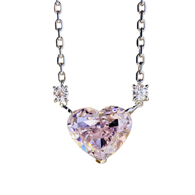 Shinning Heart Cut Lab Diamond Wisel 100% Real 925 Srebrny Srebrne Wisiorki Weselne Naszyjnik dla kobiet Bridal Choker Jewelry