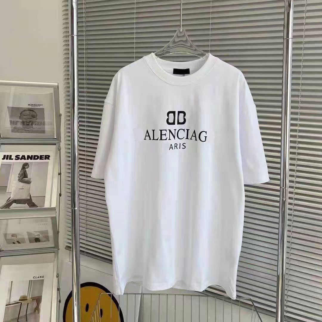 Célèbre Mens Haute Qualité T-shirt Lettre Imprimer Col Rond À Manches Courtes Noir Blanc Mode Hommes Femmes T-shirts