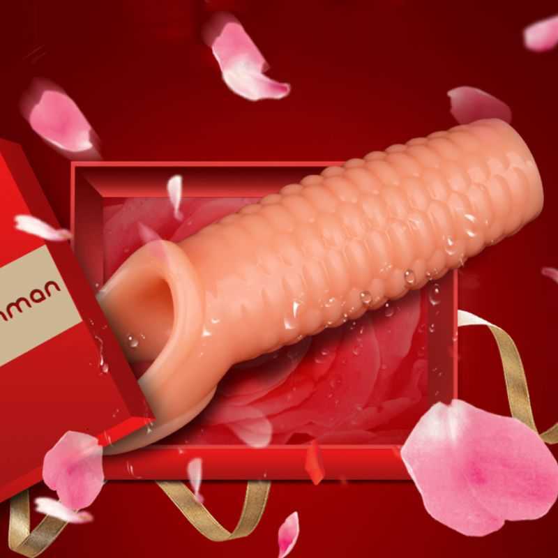 Estensore manicotto pene in silicone riutilizzabile allargare i manicotti potenziare il dildo anelli intimi il pene adulti