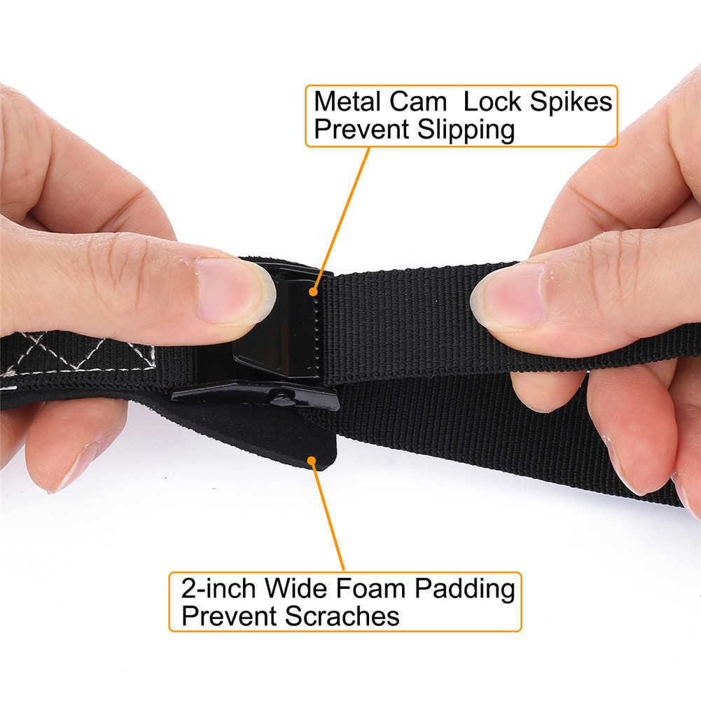 New 16Ft/4.8m Black Tie Down Strap Strong Ratchet Belt Luggage Bag Cargo Lashing Strap with Metal Buckle Multifunction Lashing Strap