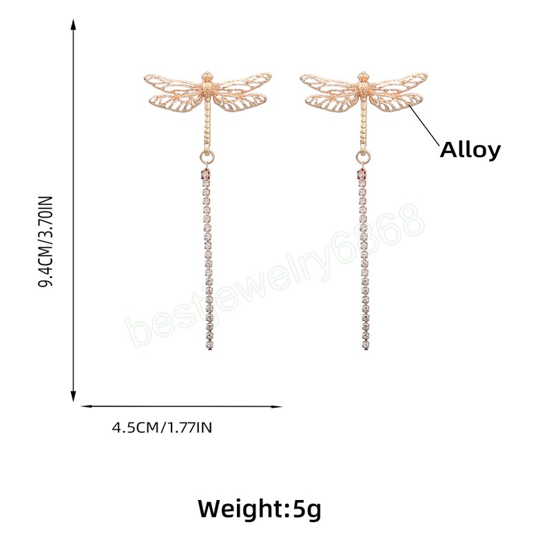 Masowe metalowe puste kolczyki owadów Dragonfly Wysoka prosta, prosta kolczyka bankietowa akcesoria biżuterii