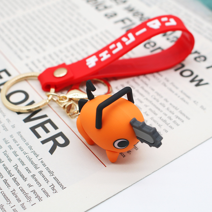 Cartoon chainsaw human keychain doll Pochitapava electric secondary keychain anime peripheral same pendant