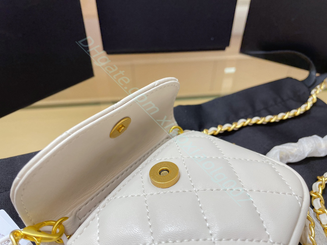 Stile moda Borse a tracolla donna borse classiche Reticolo prismatico vera pelle Portamonete Pochette di alta qualità Portafoglio originale Scatola