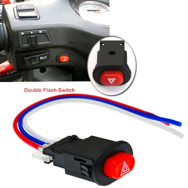 Novo nova motocicleta scooter interruptor de salto duplo acessórios para carro veículo elétrico modificado flash aviso lâmpada de emergência