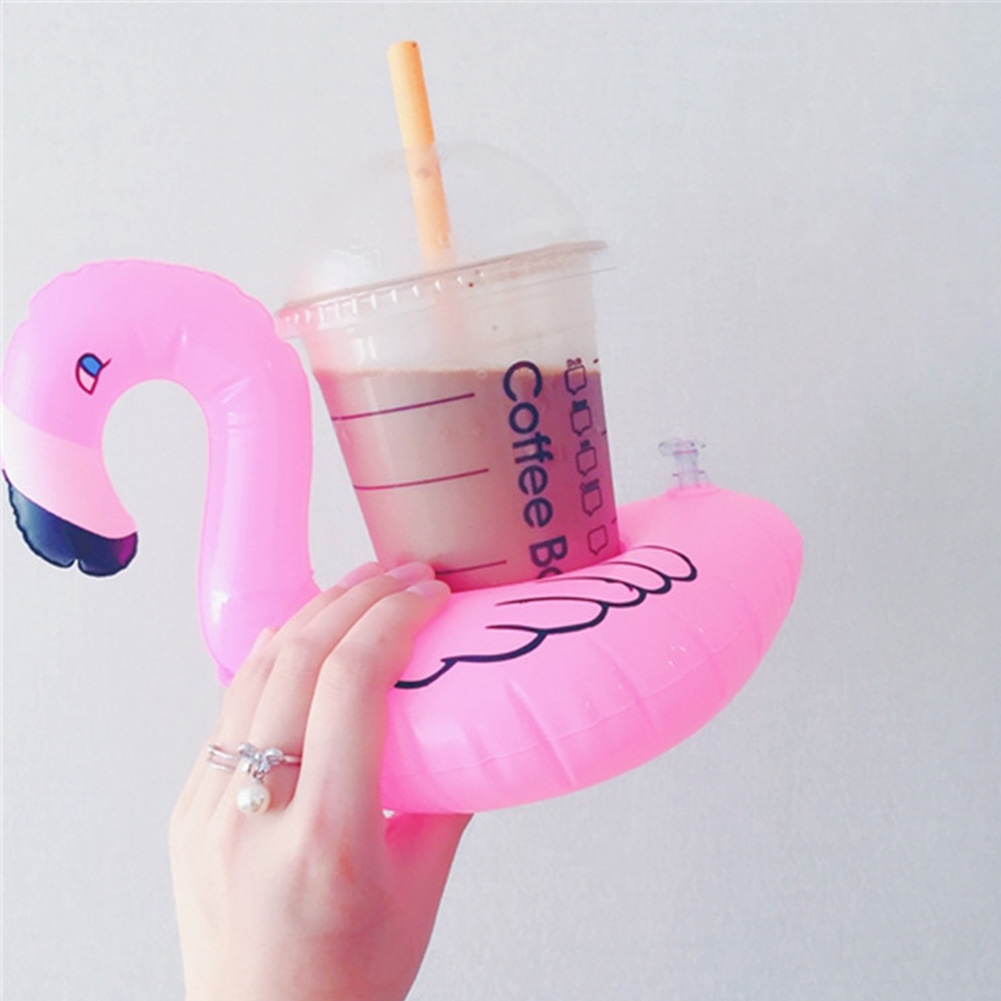 20 stks Tropische Flamingo Party Decoratie Bekerhouder Pvc Water Float Opblaasbare Drink Cup voor Volwassenen Zwembad Drinkware Lade Decor