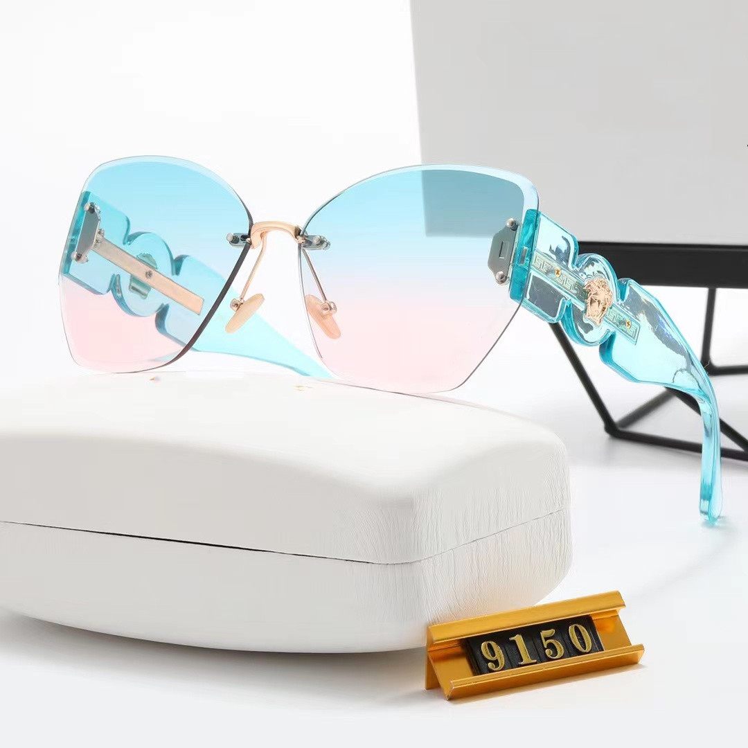 Occhiali da sole a specchio sfumati quadrati alla moda da donna 2023 Occhiali da sole firmati a marchio retrò da donna con montatura grande UV400