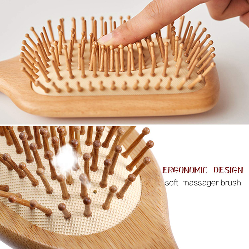 Bamboo Hair Comb Paddle Brush Hairbrush Massage Hair Brush Large Comb Detangling Hair Combs SAC Massager Prevent Trichomadesis HOT