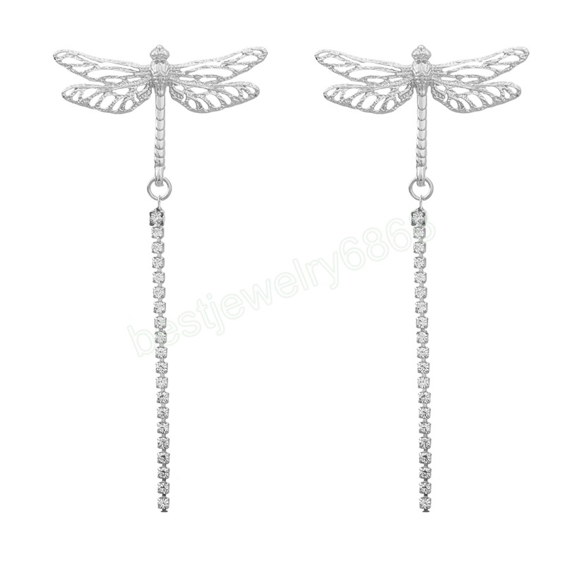 Fashion Metal Hollow Dragonfly Insect Oorbellen Vrouwen Overdreven Eenvoudige Dangle Oorbellen Banket Sieraden Accessoires