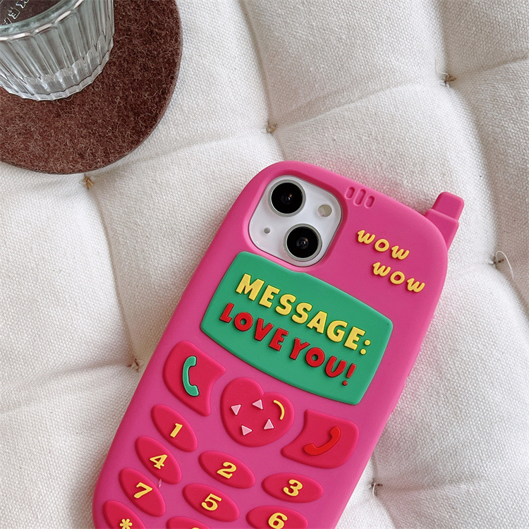 DHL grátis atacado bonito dos desenhos animados rosa macio caso do telefone do coração do amor crianças presente da menina capa de silicone 3D para iphone 11 12 13 14 pro max