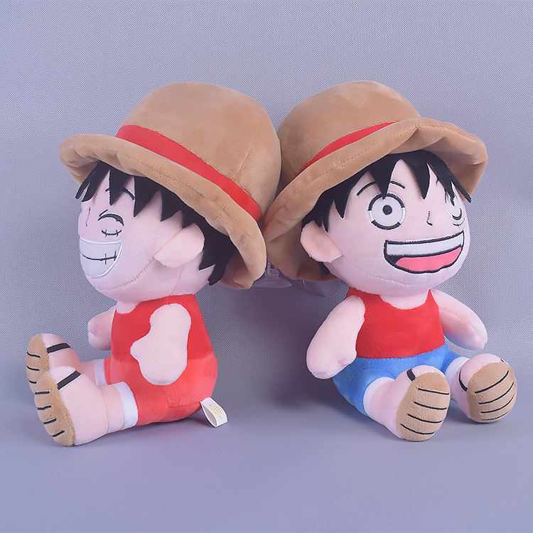 En gros mignon visage souriant chapeau de paille peluche dessin animé pirate roi poupée enfants jeu compagnon de jeu festival cadeau chambre décoration