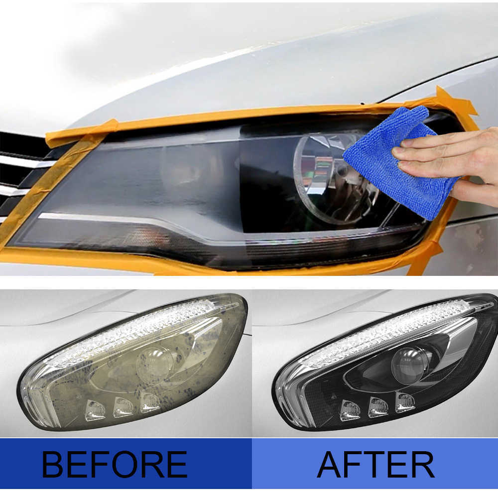 Ny 20 ml bilens strålkastare Reparation Fluid Repning av borttagning Oxidation Reparation Polering Lampskärm Rengöringsverktyg Ljus Renoveringsbeläggning