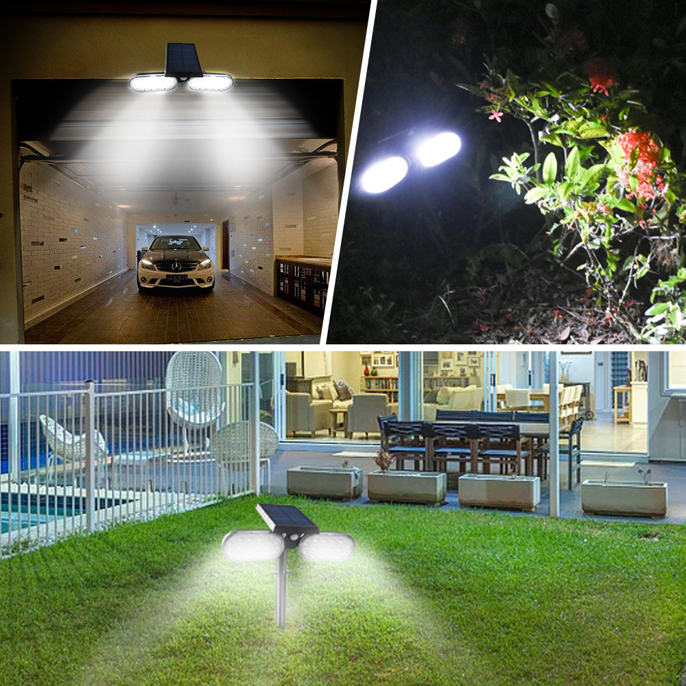 Solar Security Lights med utomhusrörelsesensor Ljus Vattentäta LED -vägglampor Ränneljus som arbetar med dubbla lägen för veranda, garage, EA