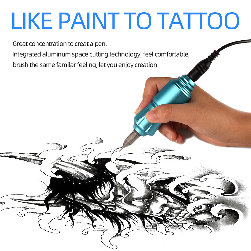 Tatueringsmaskin Rotary Tattoo Gun Shader Liner Electric Needle RCA Power Cable Motor Tattoo Pen For Tattooist Tattooing