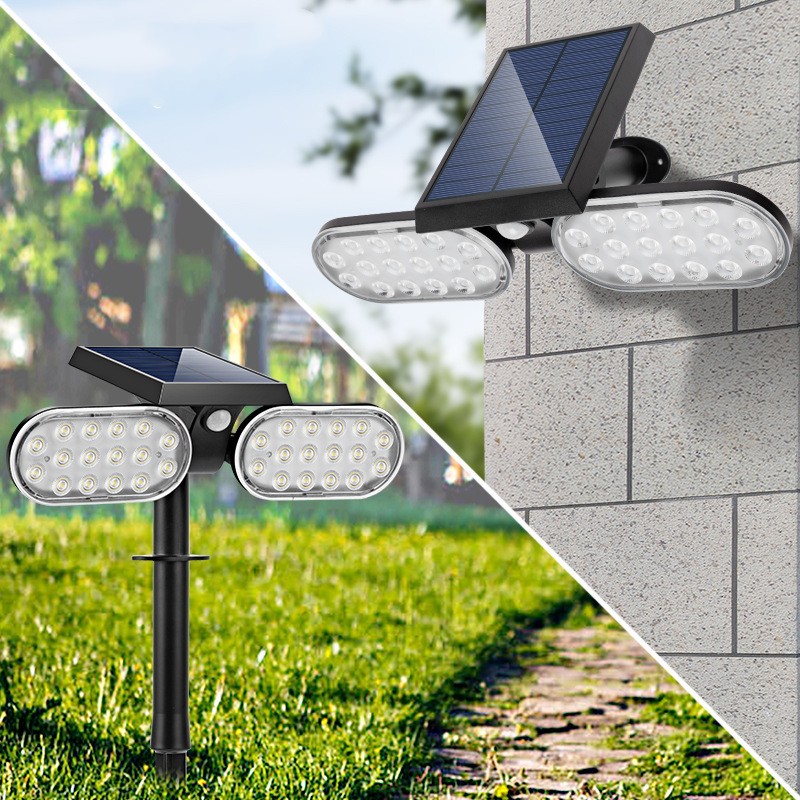 Solar Security Lights with Outdoor Motion Sensor Light Waterproof LED Wall Lamps Gutter Light Working double Modes for Porch, Garage, Ea