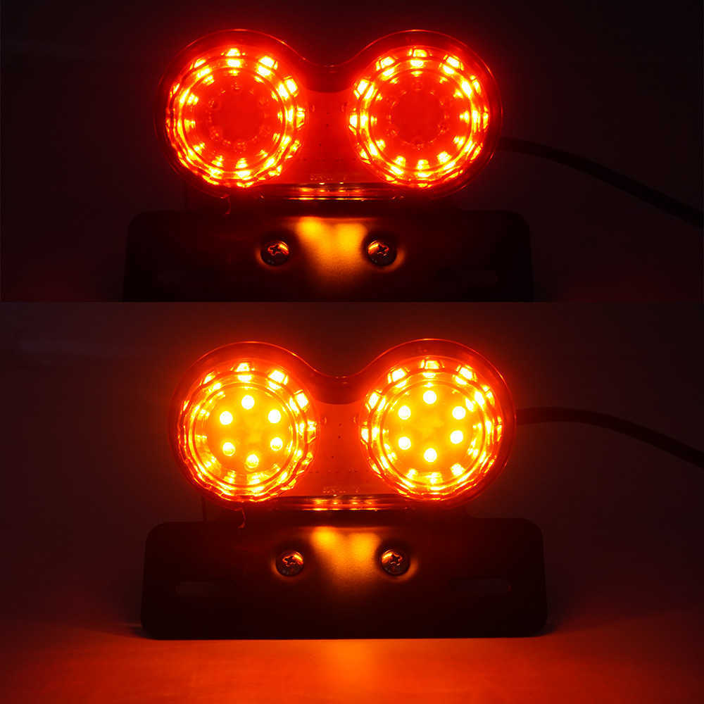 New Universal 12V Motorcycle LED Taillight Motorbike Rear Stop Brake Lamp License Plate Holder Turn Signa Light LsIndicators Custom